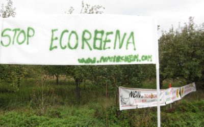Belle mobilisation à Nambsheim pour dire non au projet EcoRhena et au défrichement de la forêt..