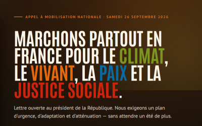 MARCHONS PARTOUT EN FRANCE POUR LE CLIMAT, LE VIVANT, LA PAIX ET LA JUSTICE SOCIALE
